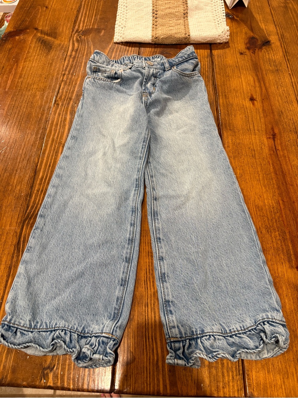 Gap Light Wash Ruffled Hem Jeans